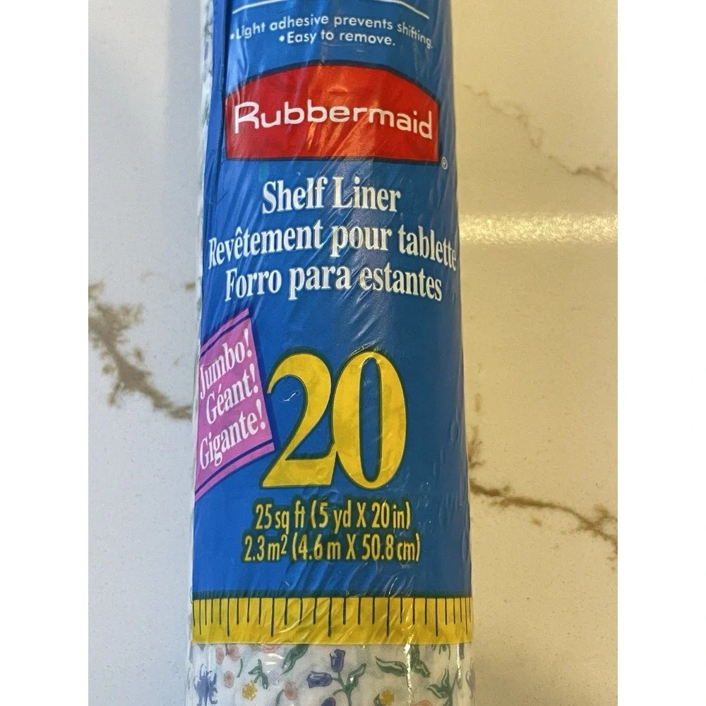 Vintage Rubbermaid Shelf Drawer Liner Villa Flora 25 sq ft Blue Pink New‎ Sealed